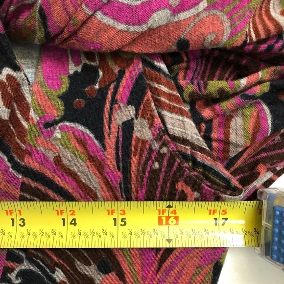 Trina Turk Raven Plumes Dress Pink Multicolor Asymmetrical Neckline Size 12 - Picture 7 of 9